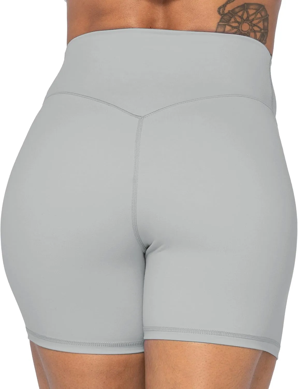 Sunzel No Front Seam High Waist Biker Shorts for Women, Squat Proof Yoga Workout Gym Bike Shorts