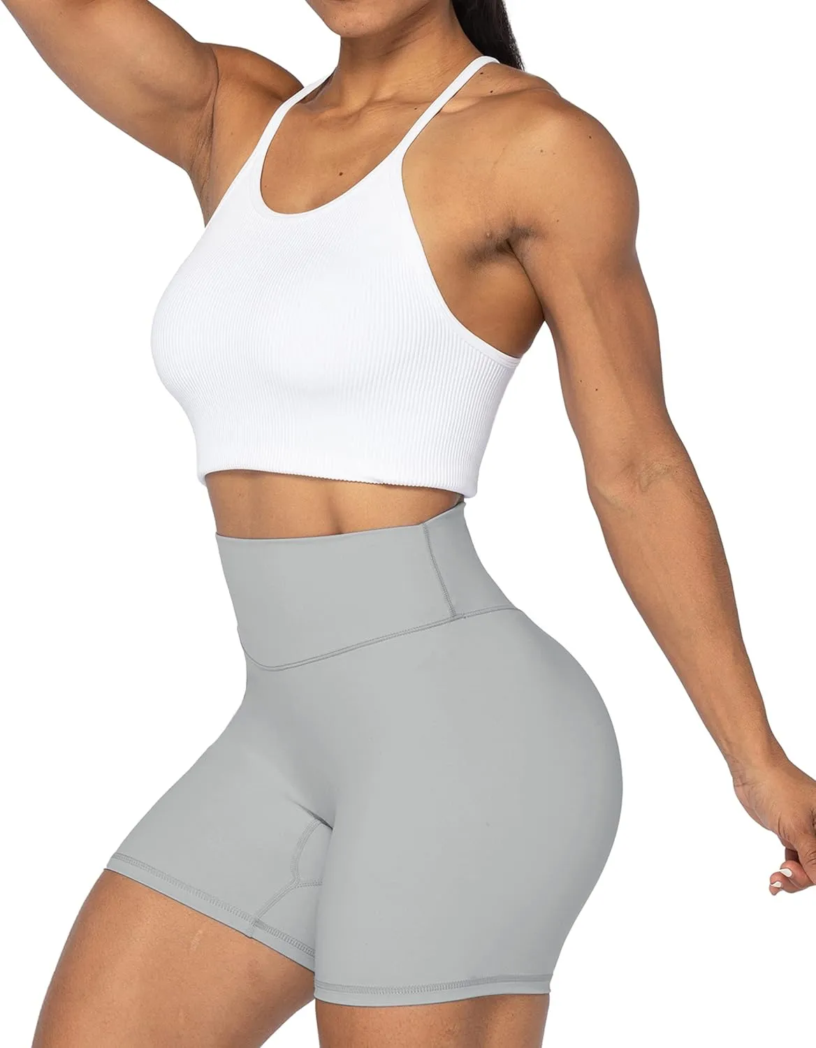 Sunzel No Front Seam High Waist Biker Shorts for Women, Squat Proof Yoga Workout Gym Bike Shorts