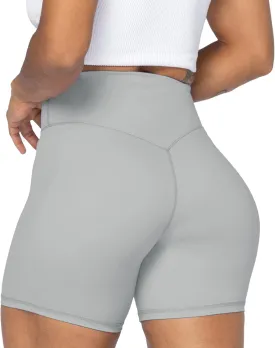 Sunzel No Front Seam High Waist Biker Shorts for Women, Squat Proof Yoga Workout Gym Bike Shorts