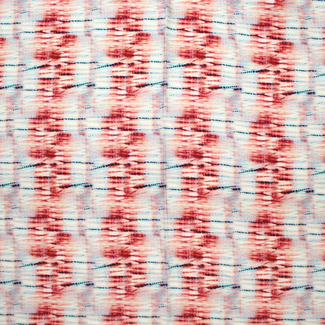 tie dye viscose accordion plisse' woven- pomegranate/sky