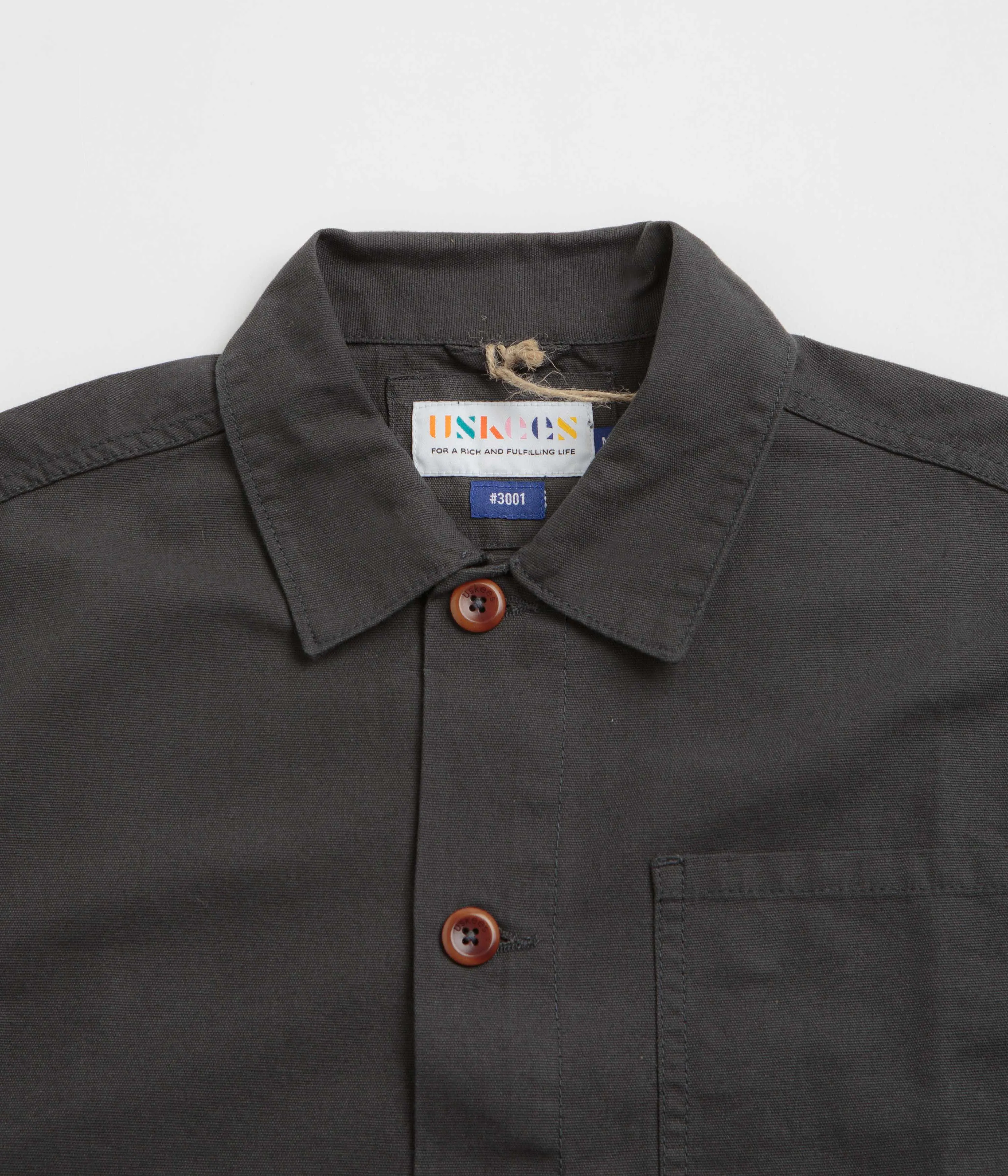 Uskees 3001 Buttoned Overshirt - Charcoal