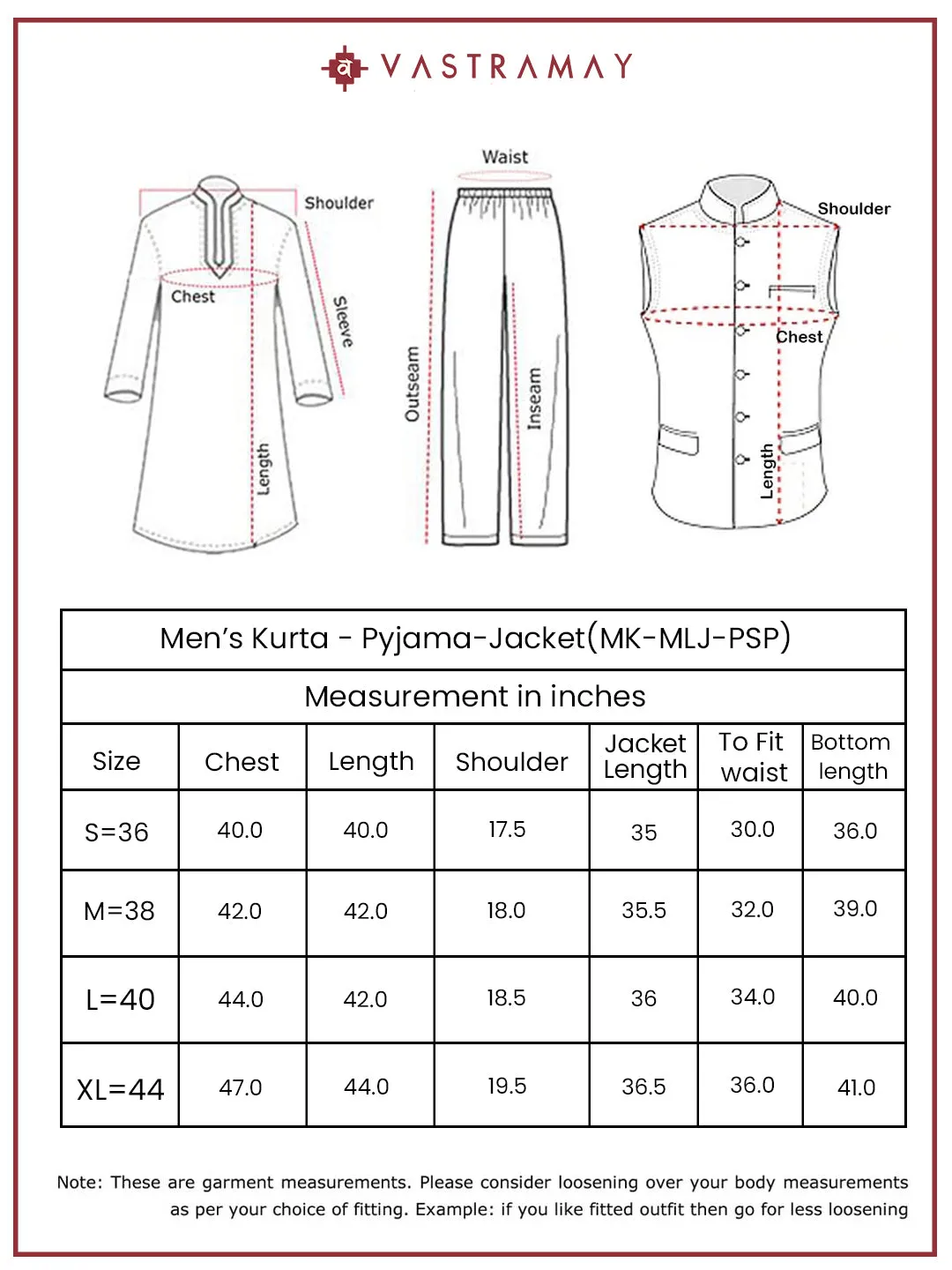 VASTRAMAY Men's Aqua Silk Blend  Jacket,Kurta And Pyjama Set.