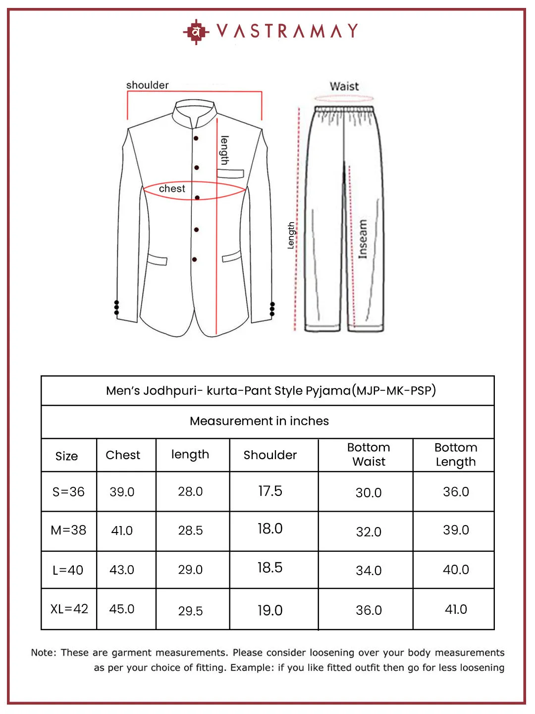 VASTRAMAY Men's Silver Tissue Jodhpuri,Kurta And Pyjama Set