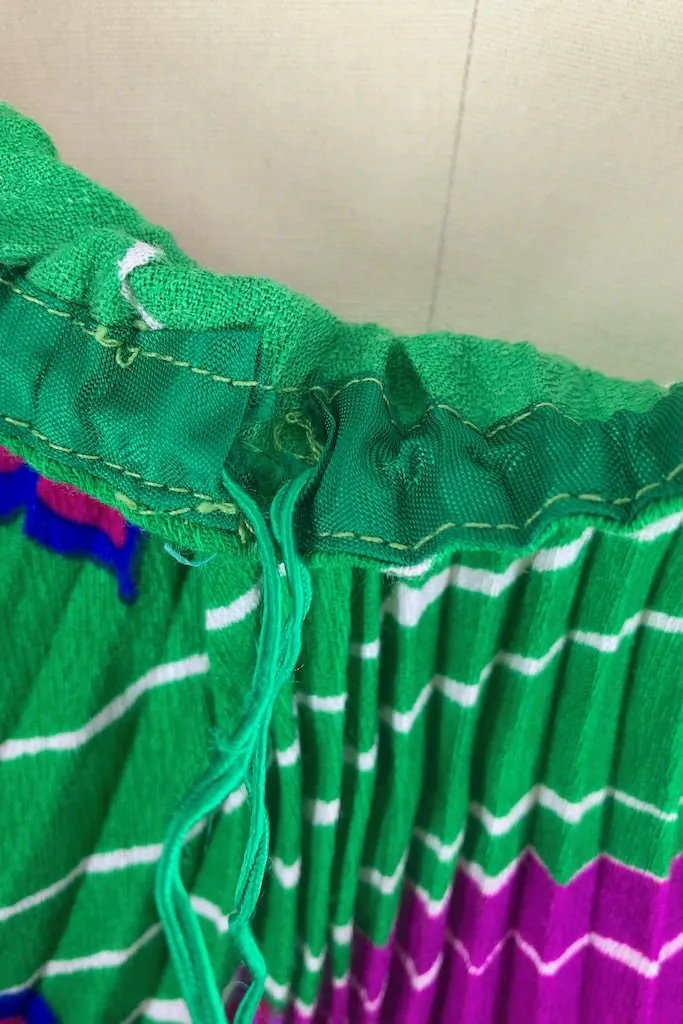 Vintage Purple & Green Floral Caftan Dress