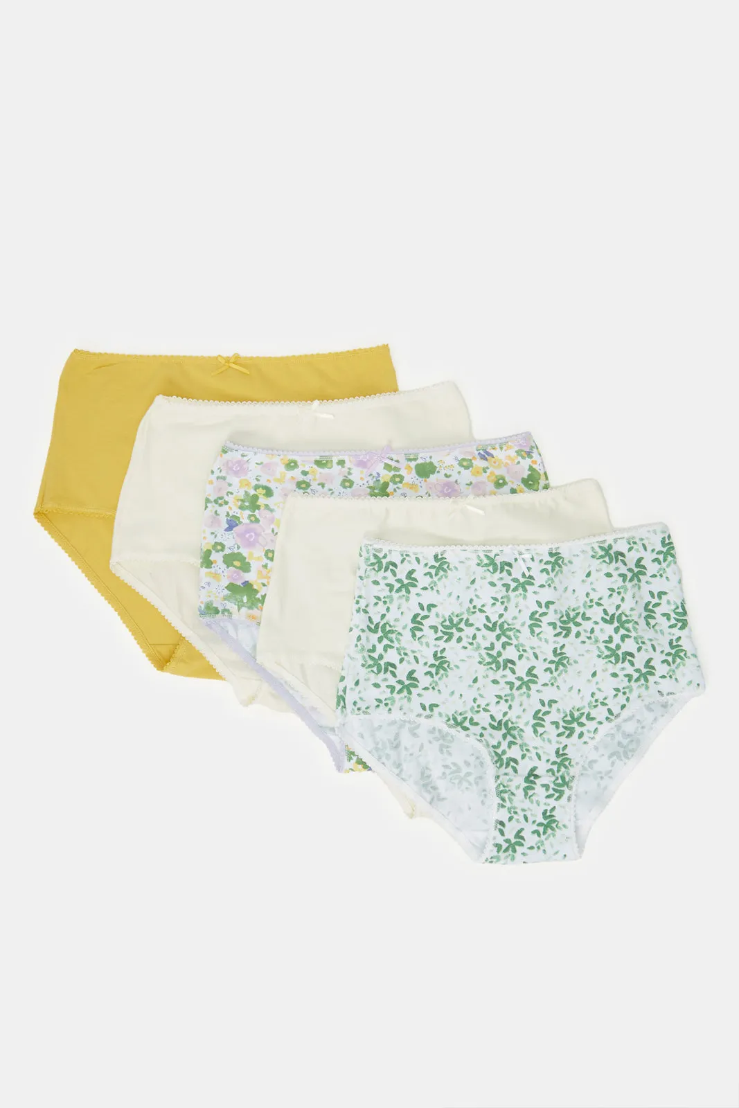 Women Assorted Printed Full Brief Set (Pack of 5)