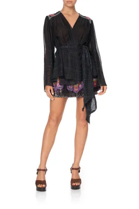 WRAP BLOUSE WITH YOKE MINA MINA