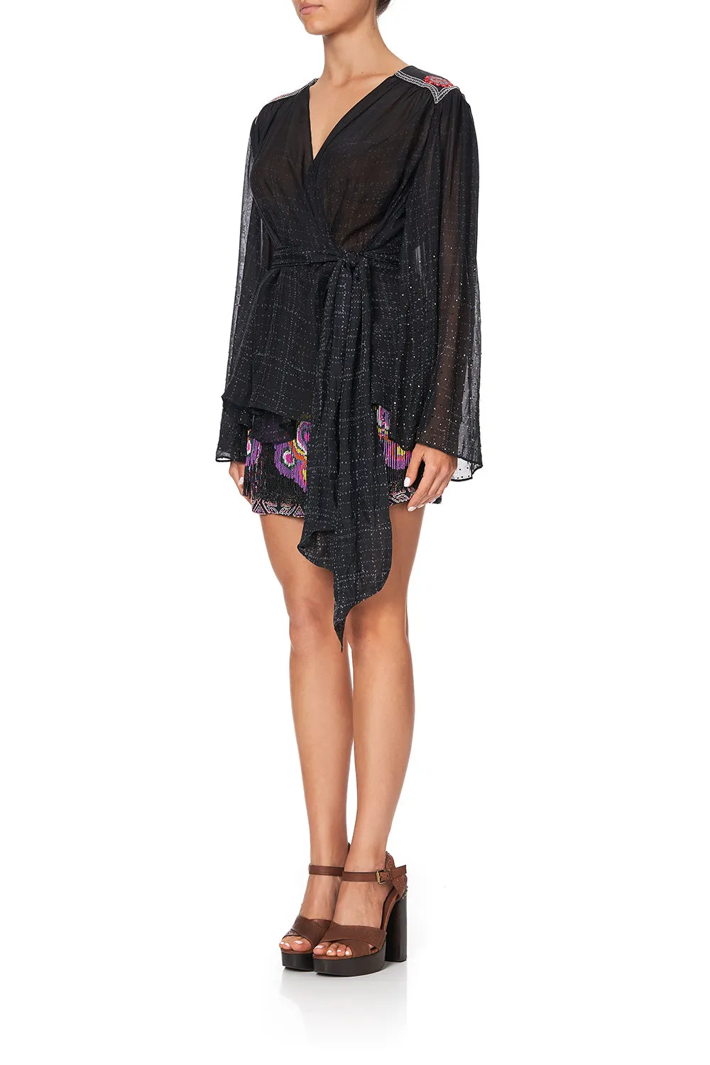 WRAP BLOUSE WITH YOKE MINA MINA